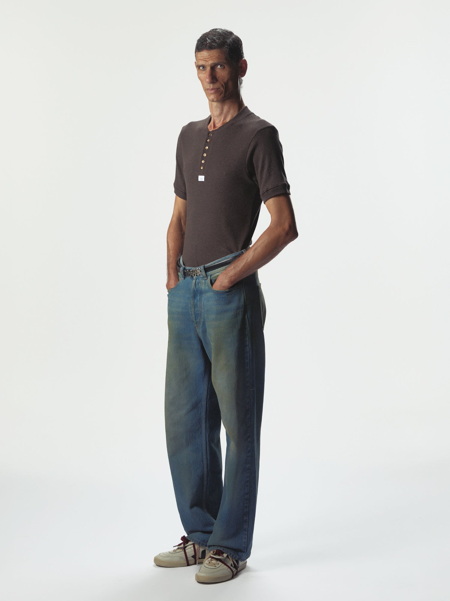 Nudo Small Serafino Tee Brown Melange