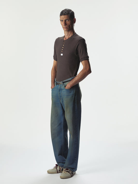Nudo Small Serafino Tee Brown Melange
