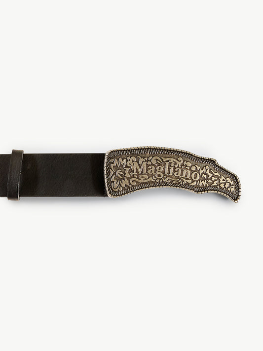 Melted Cowboy Belt Black - Magliano
