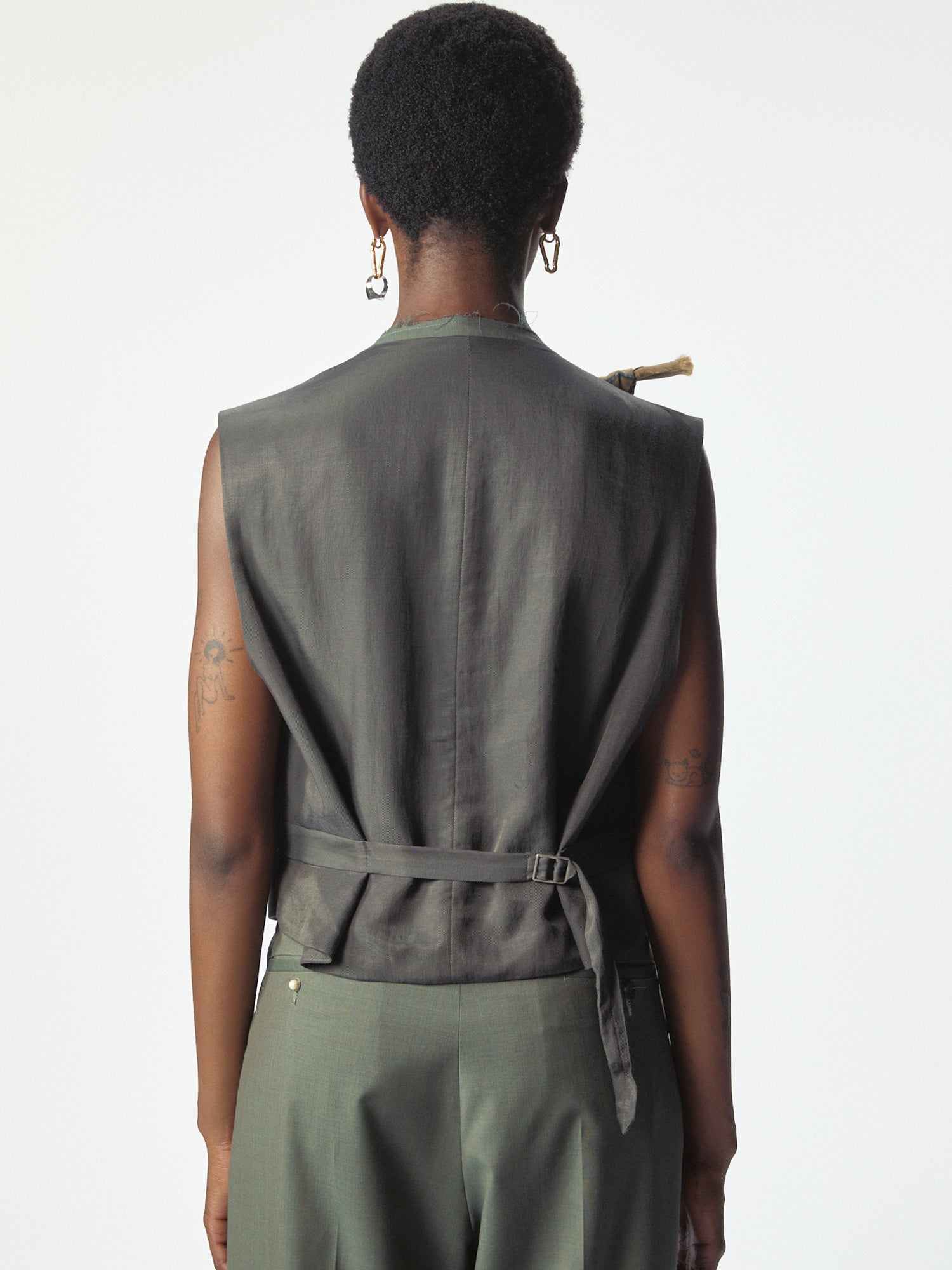 Dawn Knotted Vest Dollar Green
