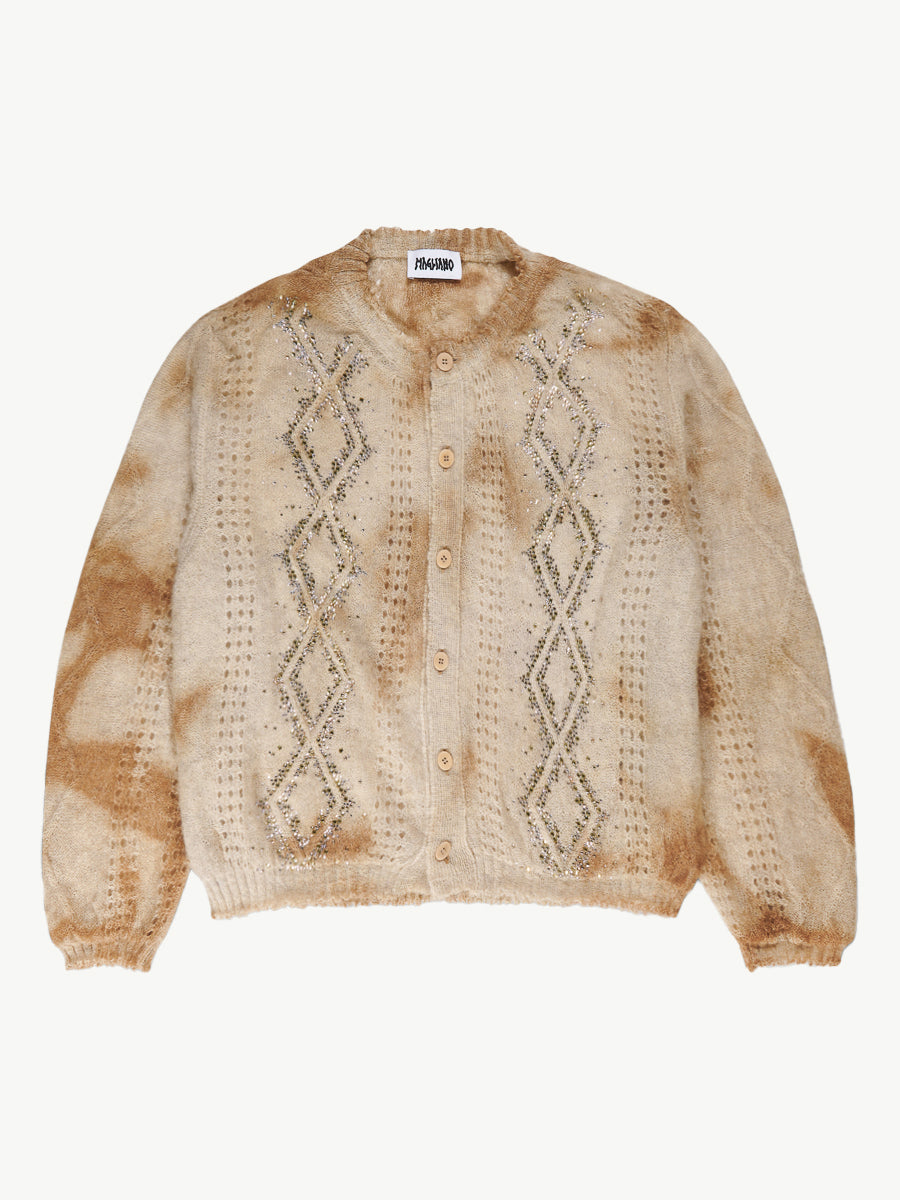 Dusty Swarovski Cardigan Beige - Magliano