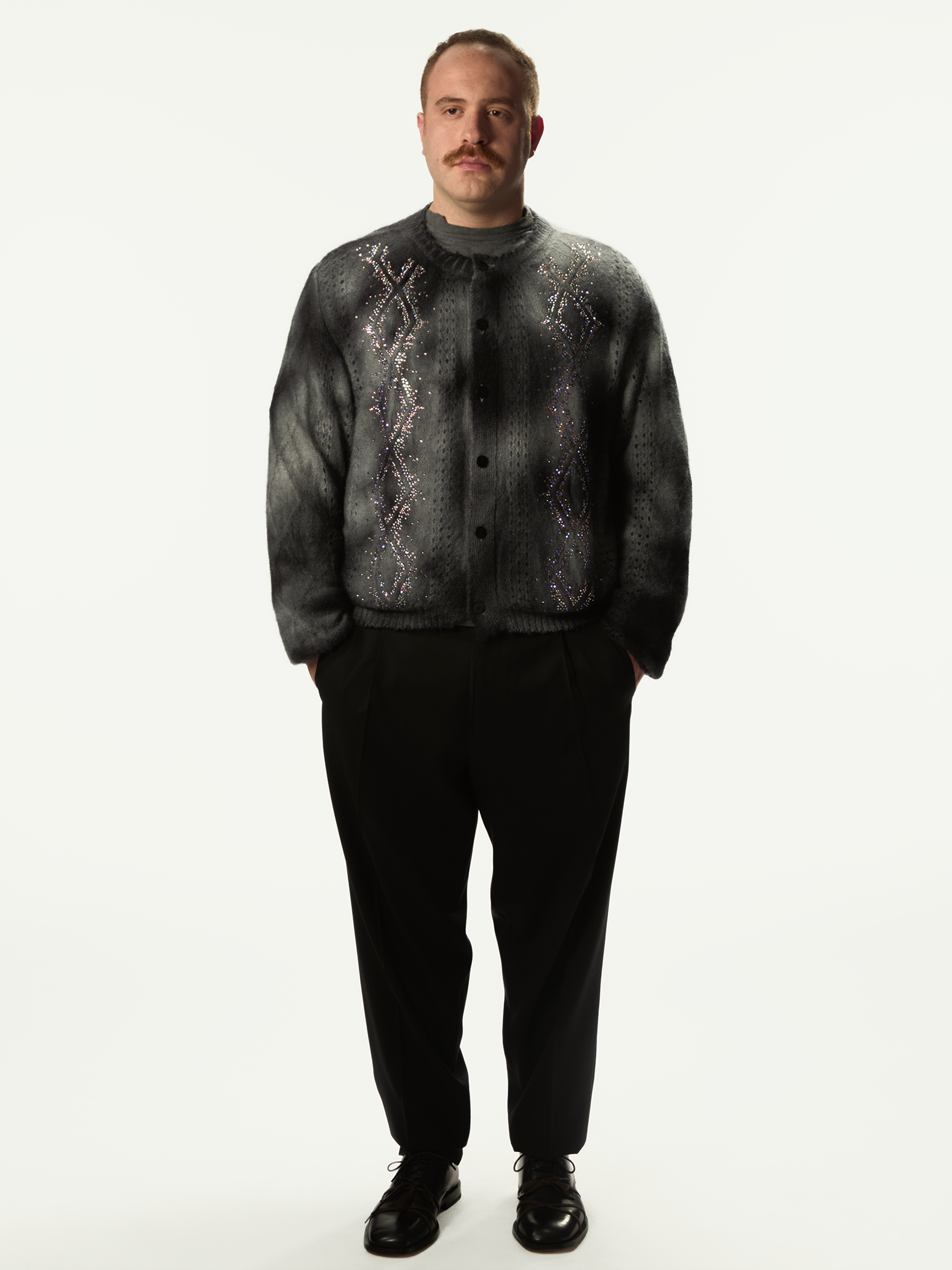Dusty Swarovski Cardigan Dark Grey - Magliano