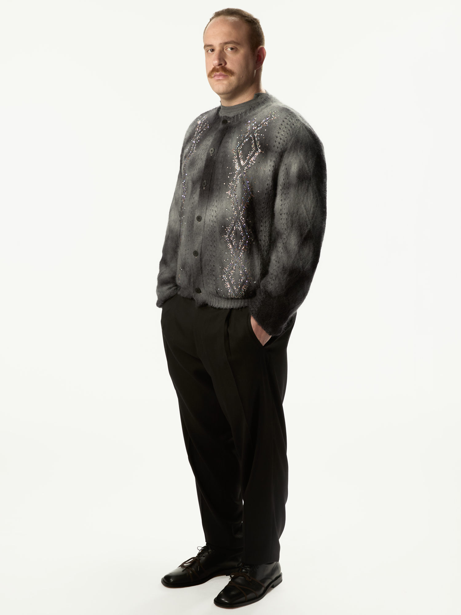 Dusty Swarovski Cardigan Dark Grey - Magliano