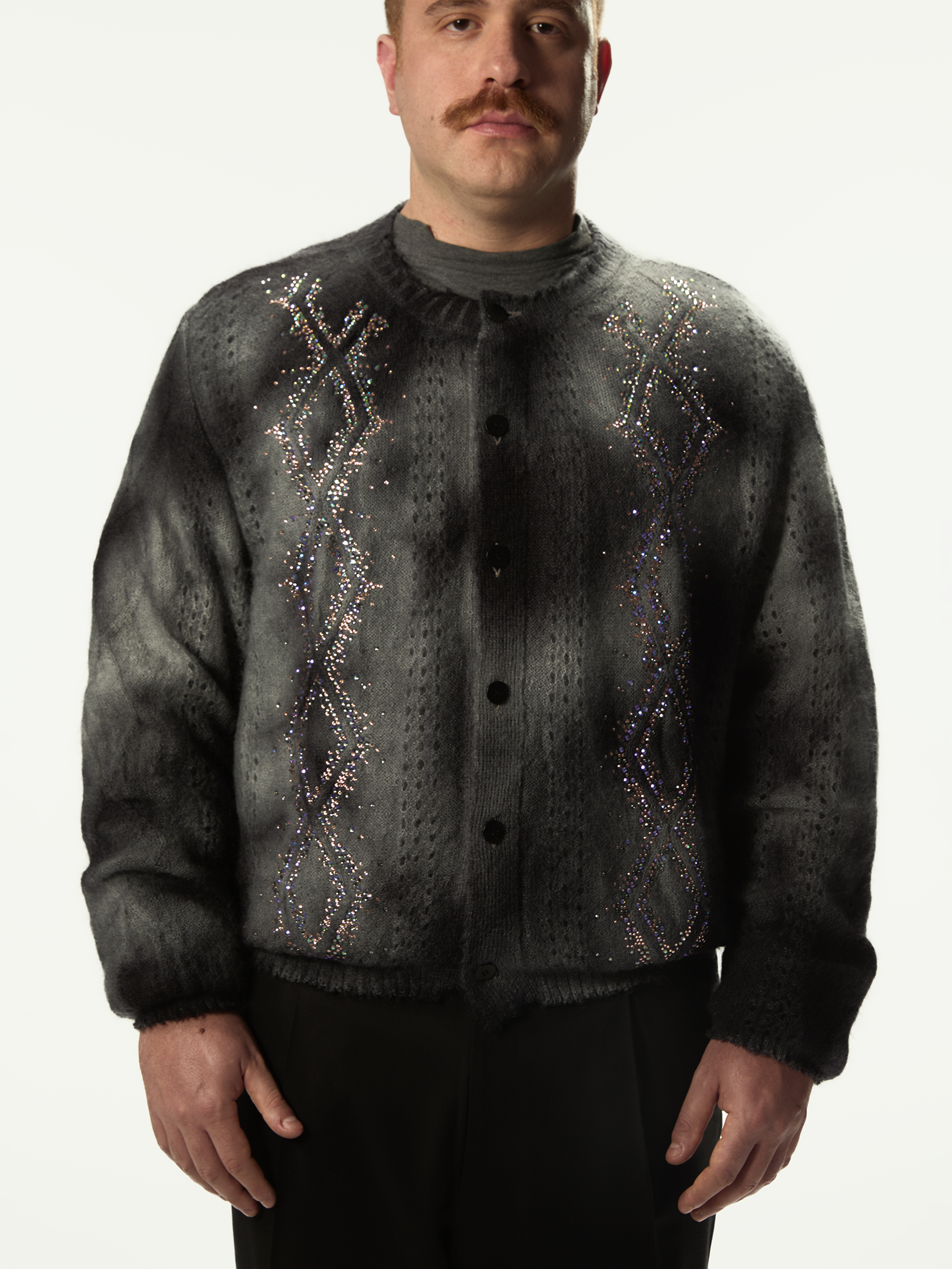 Dusty Swarovski Cardigan Dark Grey - Magliano