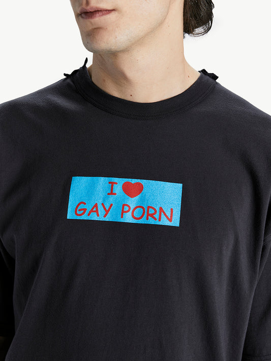 I Love Gay Porn Tee Black - Magliano