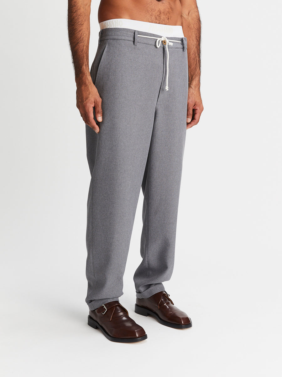 Eduardo Pijama Pants Manifesto Grey - Magliano